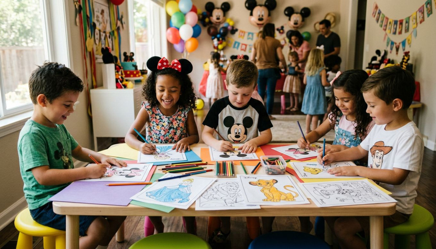 L’art du coloriage pour animer un anniversaire sur le thème Disney